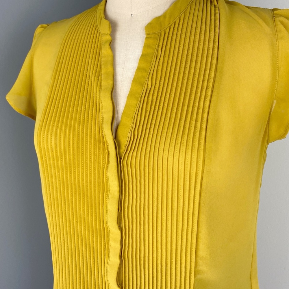 H&M Yellow Pleated Blouse